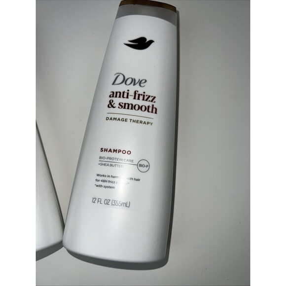 2 Pack Dove Anti Frizz & Smooth Damage Therapy Shampoo 12oz - Picture 3 of 8
